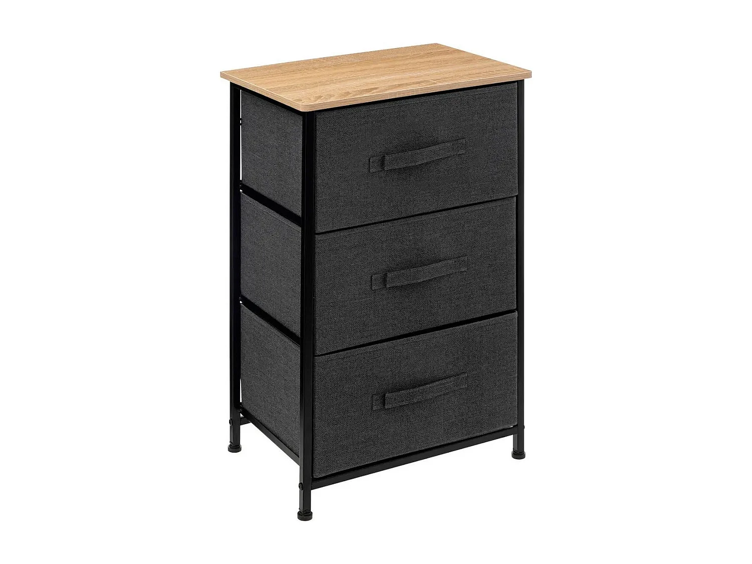 Meuble de Rangement 3 Tiroirs "Tissa" 73cm Gris Foncé