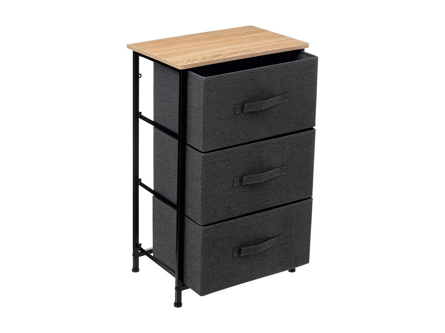 Meuble de Rangement 3 Tiroirs "Tissa" 73cm Gris Foncé