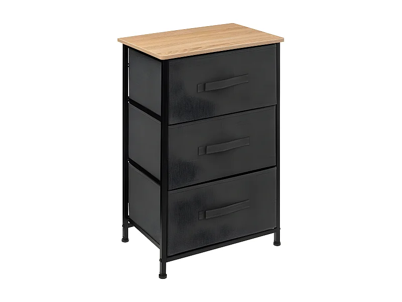 Meuble de Rangement 3 Tiroirs "Tissa" 73cm Gris Foncé