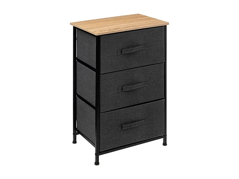 Meuble de Rangement 3 Tiroirs "Tissa" 73cm Gris Foncé