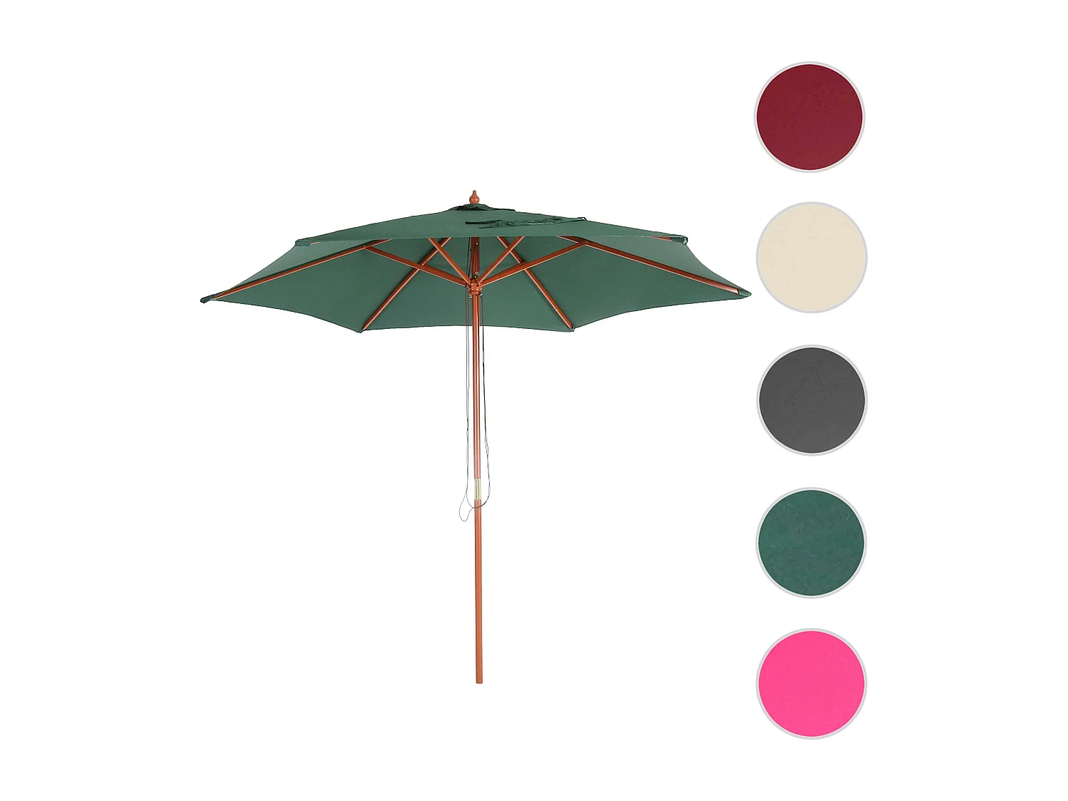Parasol Lisbonne Ø 3m,  vert olive