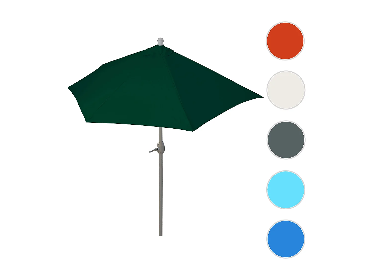 Parasol Lorca I halfrond UV 50+,  270cm groen zonder voet