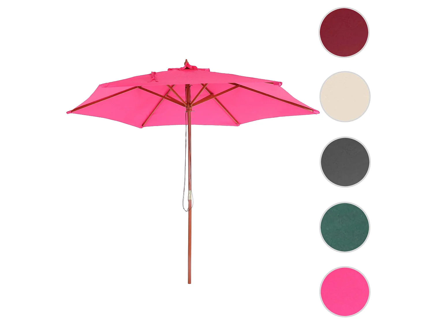 Ombrellone giardino spiaggia N81 Florida ø 300cm poliestere ~ rosa