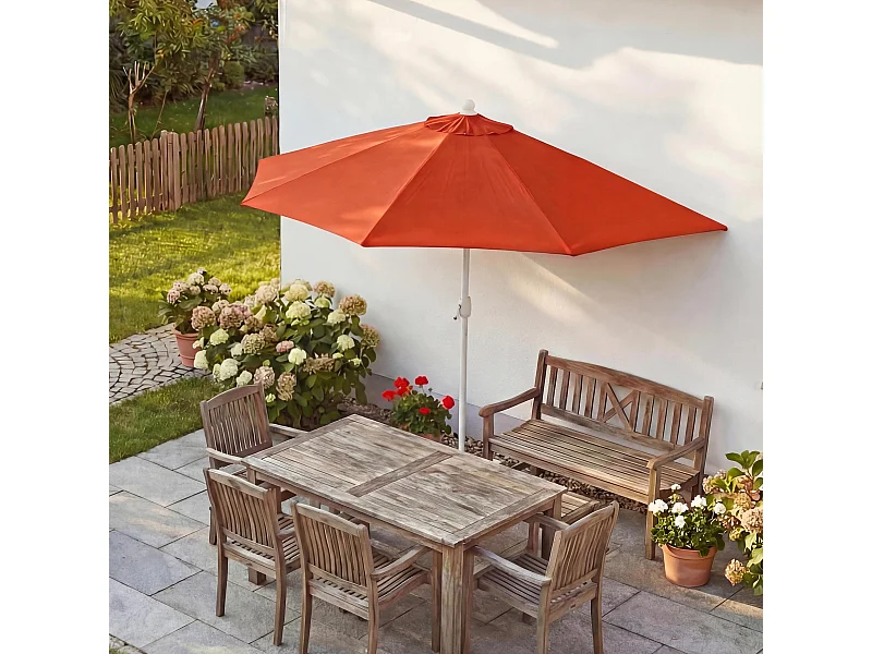 Parasol Lorca semi-circulaire 2,7m UV 50,  terracotta sans pied