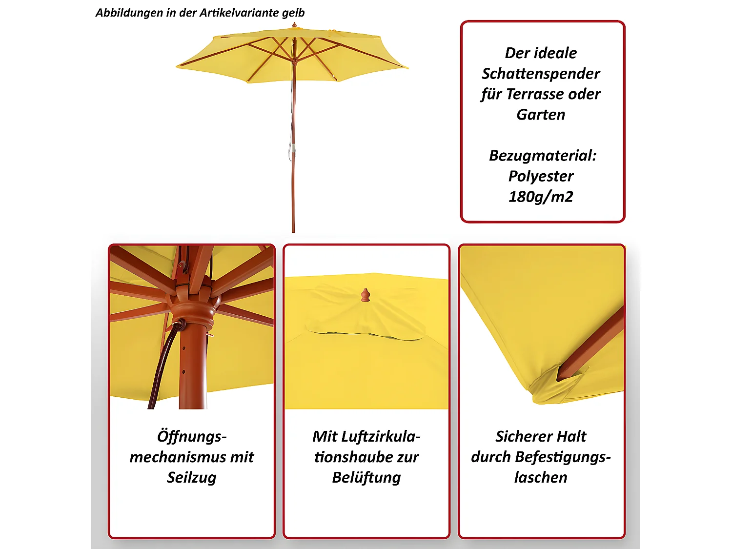 Ombrellone giardino spiaggia N81 Florida ø 300cm poliestere antracite