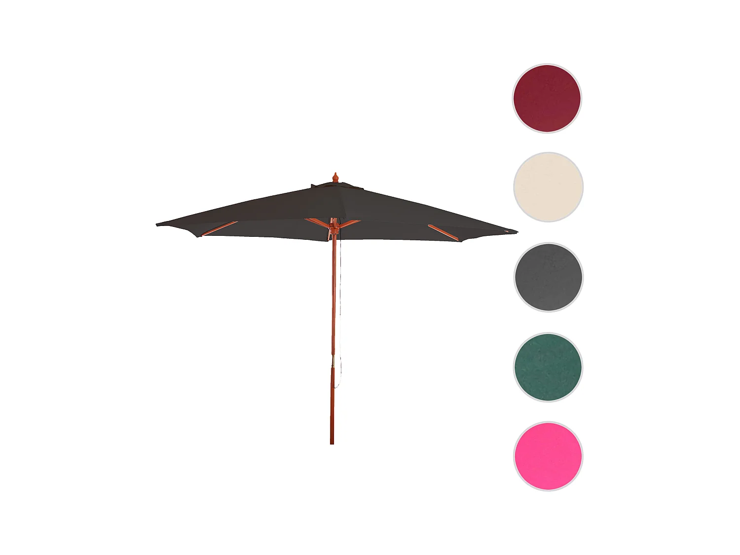 Parasol Lissabon III rond,  antraciet