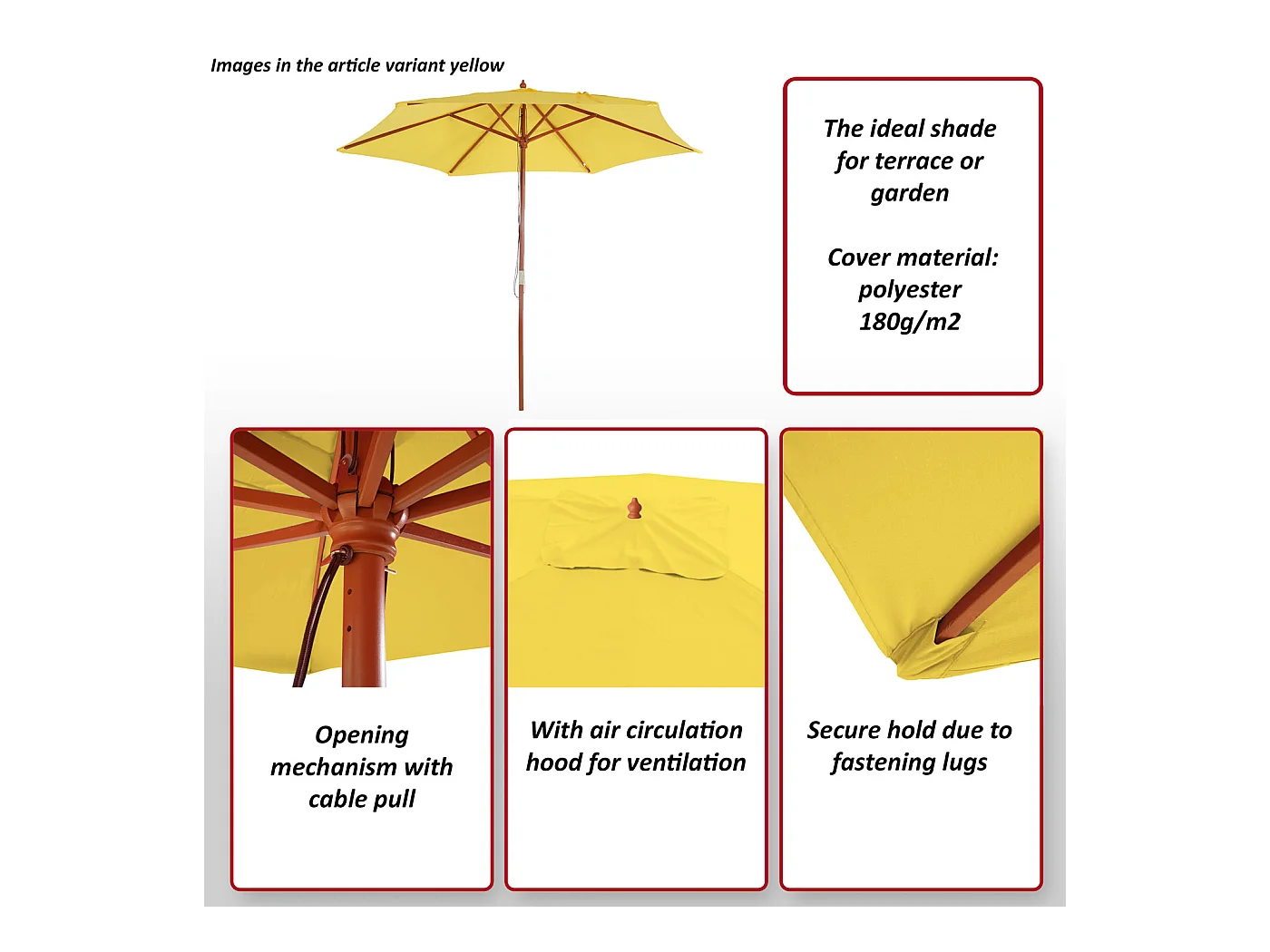 Parasol Lissabon III rond,  antraciet