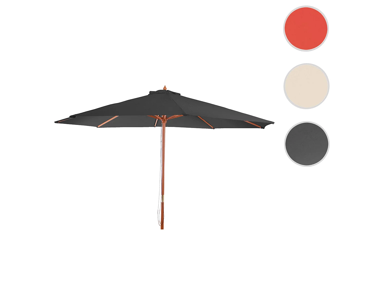 Parasol Lissabon IV rond,  antraciet