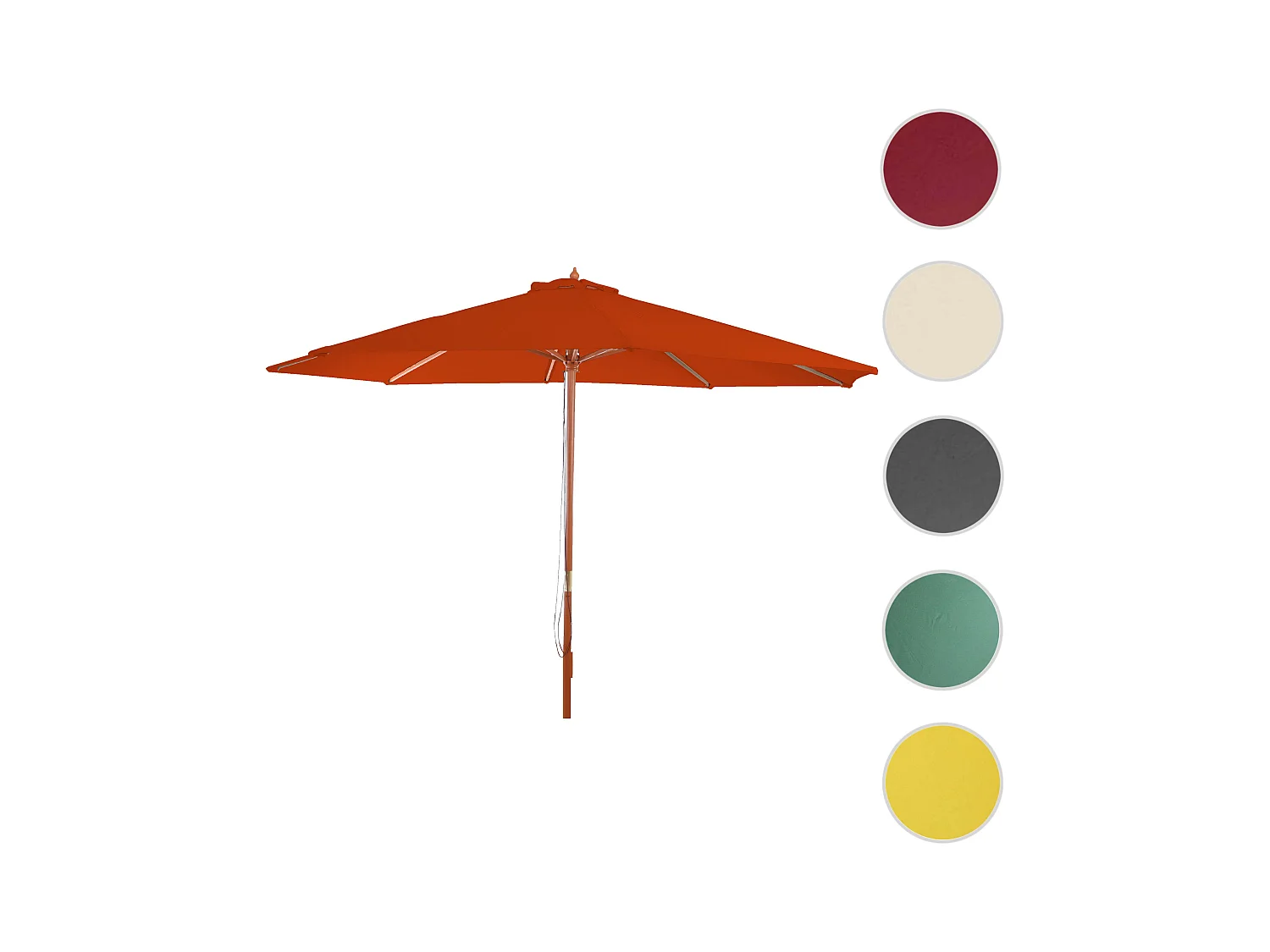 Parasol Lisbon III rond,  terracotta