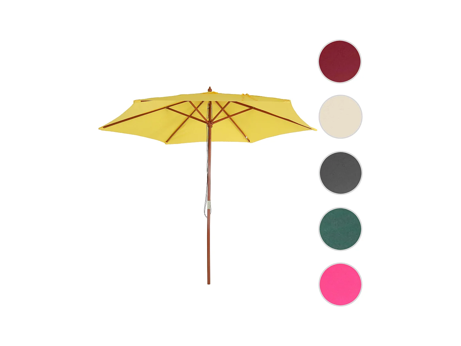 Parasol Lisbon III rond,  geel