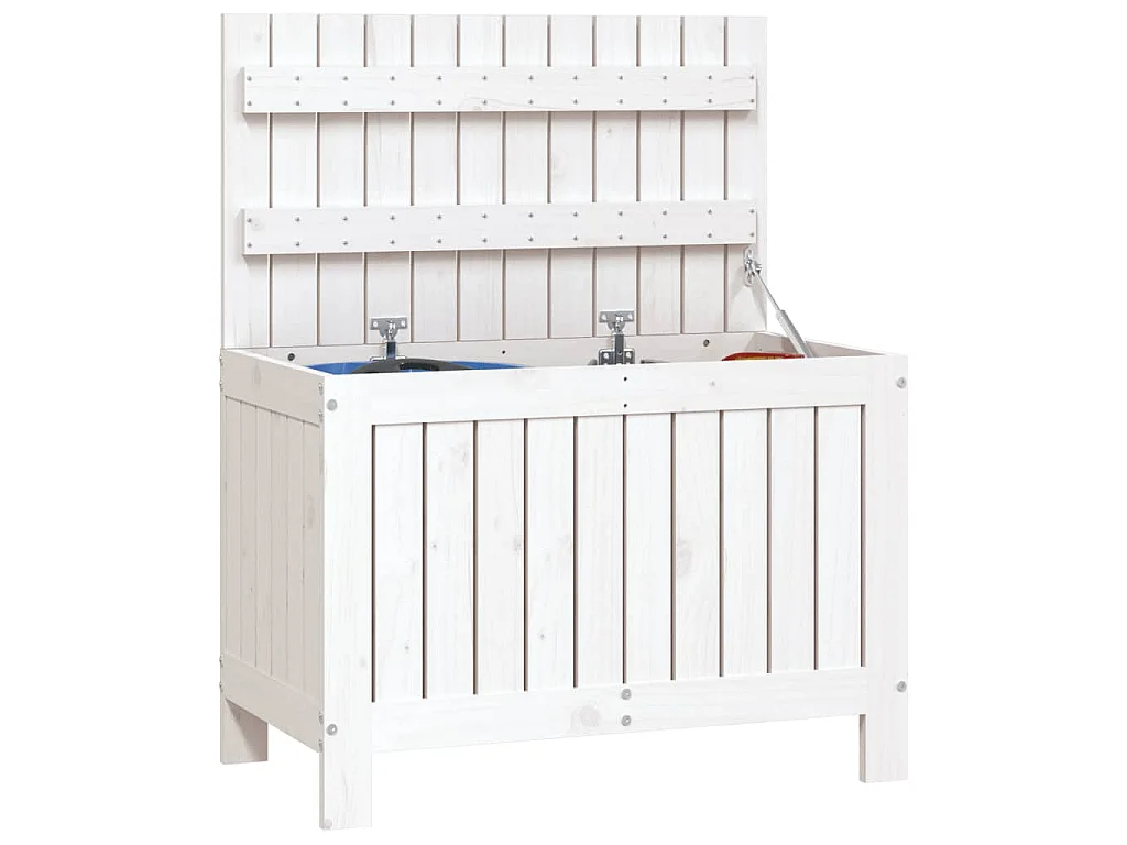 Boîte de rangement de jardin Blanc 76x42,5x54 cm Bois de pin