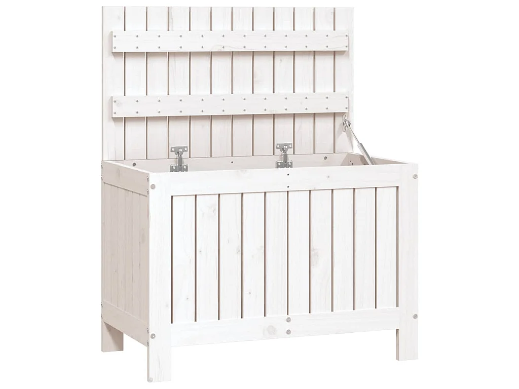 Boîte de rangement de jardin Blanc 76x42,5x54 cm Bois de pin