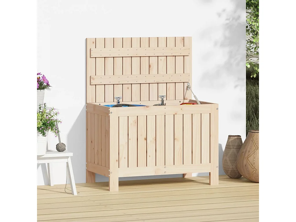 Contenitore da Giardino 76x42,5x54 cm in Legno Massello di Pino