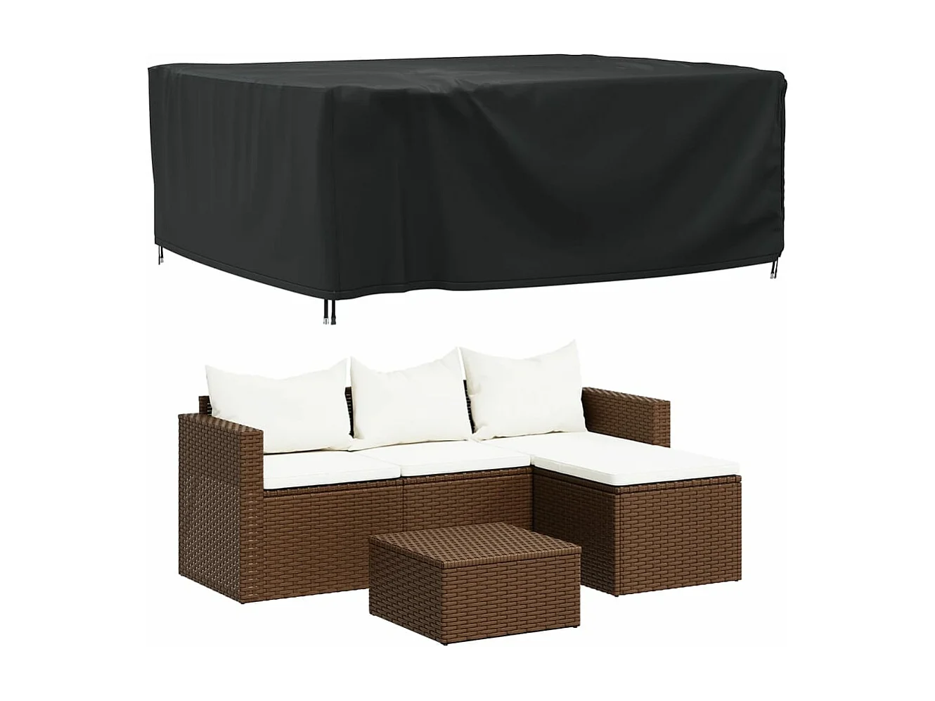 Housse de salon de jardin noir 200x160x70 cm imperméable 420D