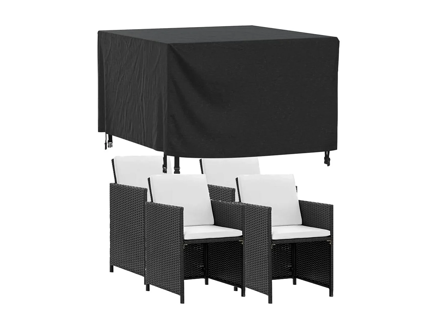 Tuinmeubelhoes waterdicht 420D 113x113x73 cm zwart