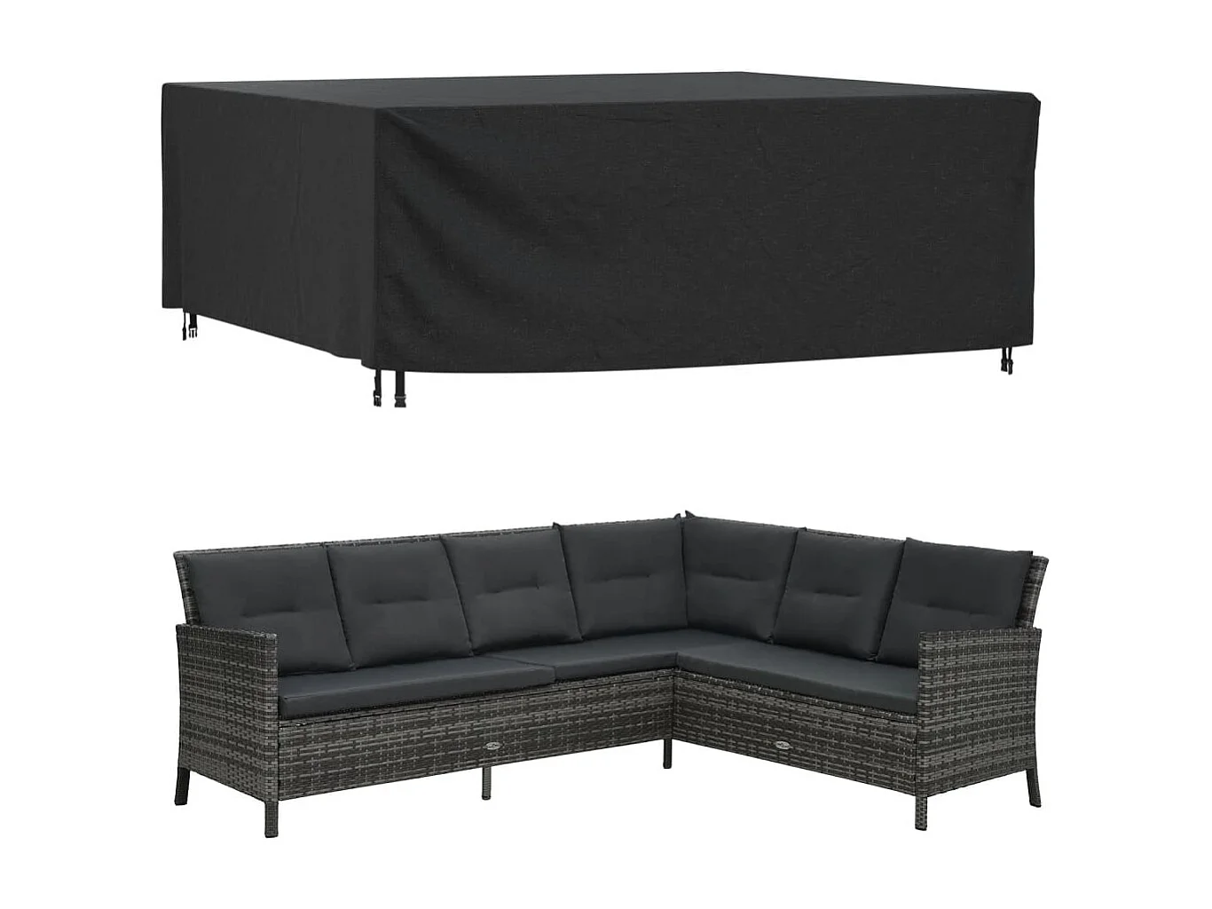 Gartenmöbel-Abdeckung Schwarz 250x210x90 cm Wasserdicht 420D