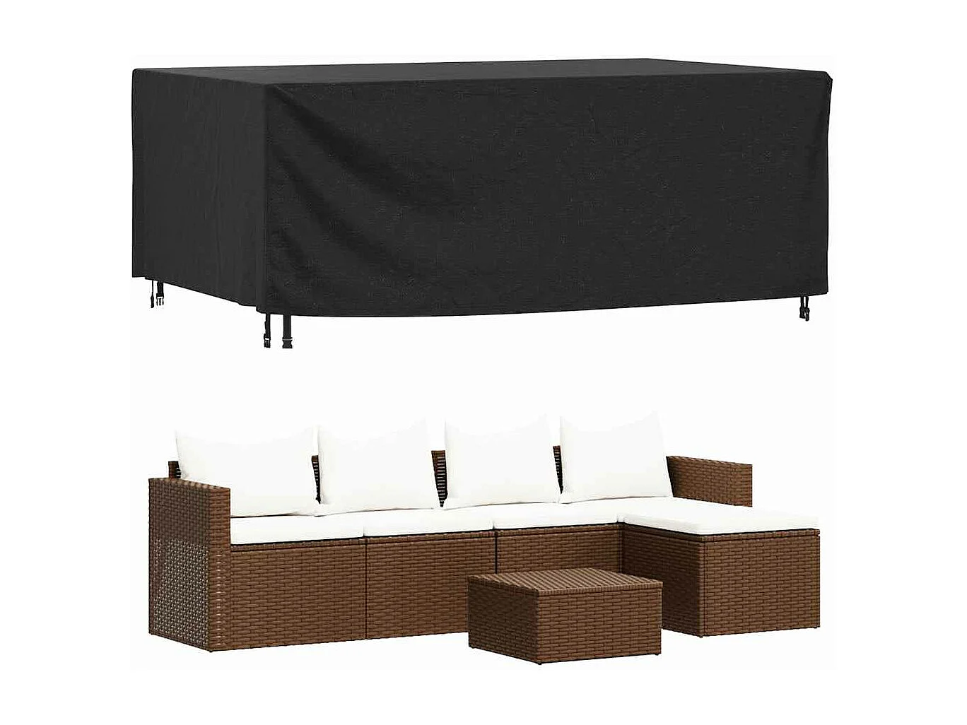 Tuinmeubelhoes waterdicht 420D 240x140x90 cm zwart