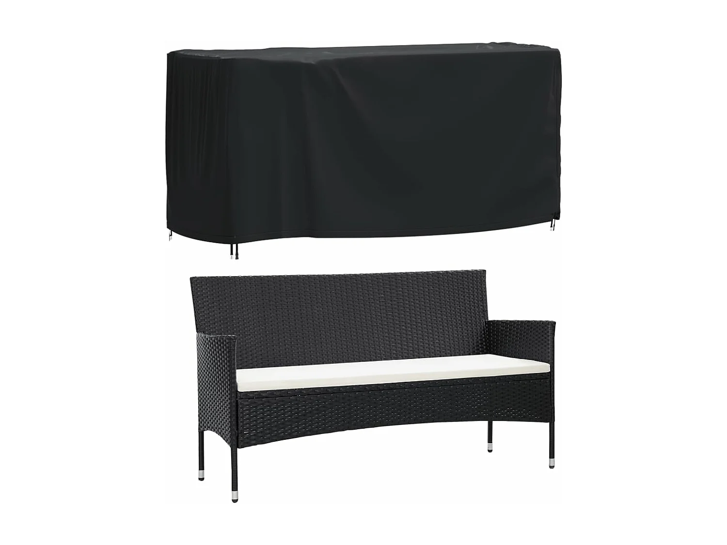Gartenmöbel-Abdeckung Schwarz 180x70x90 cm Wasserdicht 420D