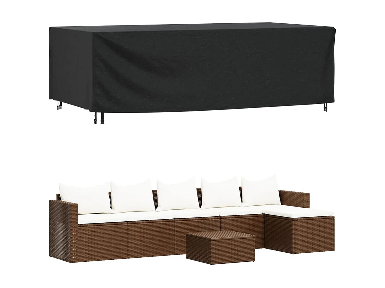 Gartenmöbel-Abdeckung Schwarz 300x140x90 cm Wasserdicht 420D