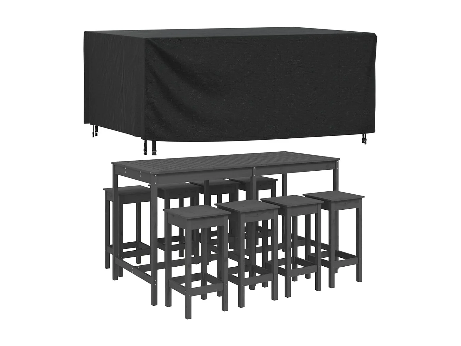 Gartenmöbel-Abdeckung Schwarz 225x143x90 cm Wasserdicht 420D