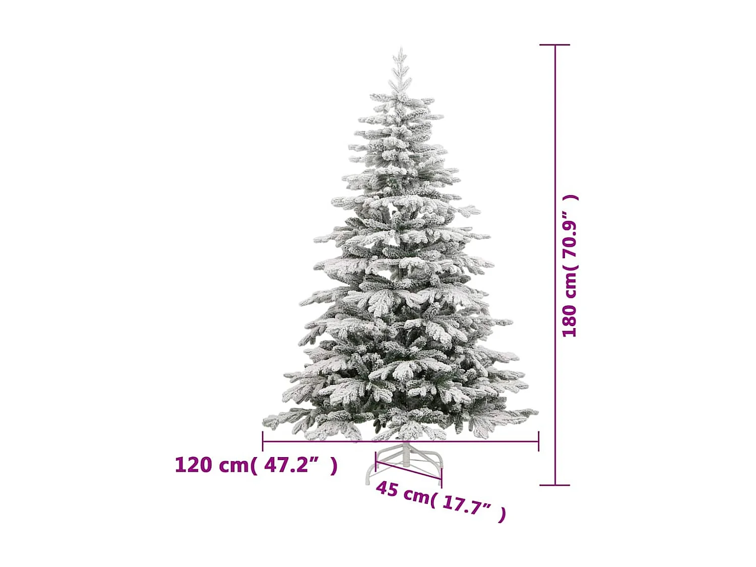Künstlicher Weihnachtsbaum Klappbar Beschneit 180 cm