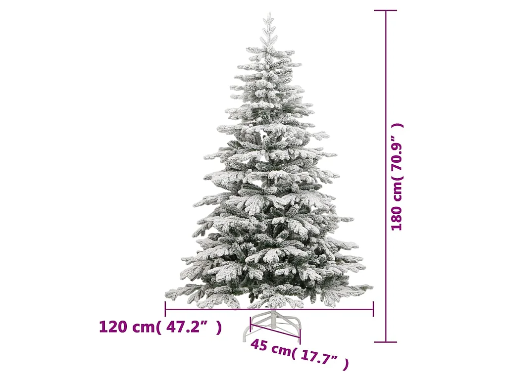 Kunstkerstboom met scharnieren en sneeuw 180 cm