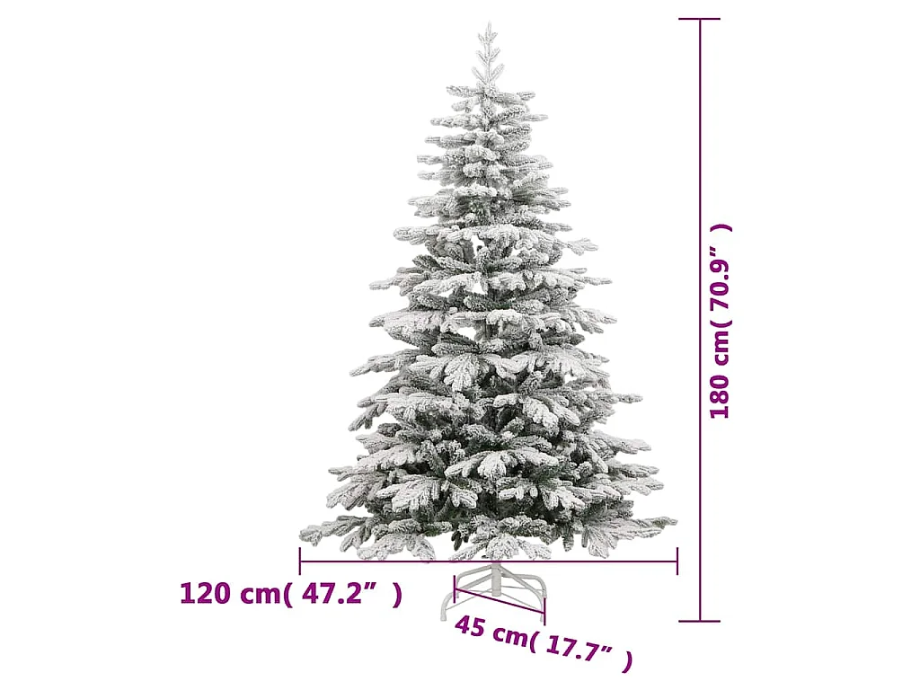 Kunstkerstboom met scharnieren en sneeuw 180 cm