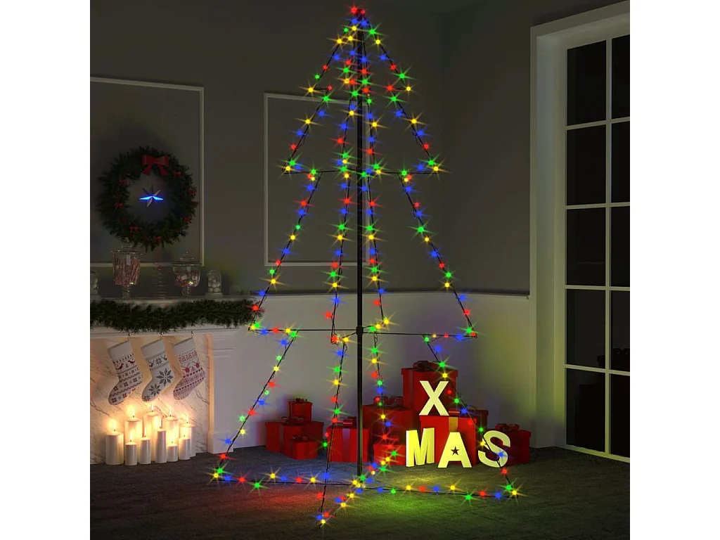 Albero di Natale a Cono 240 LED per Interni Esterni 118x180 cm
