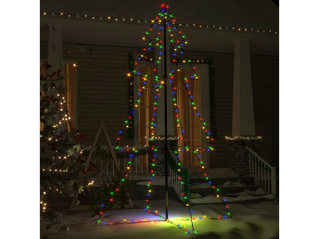 Albero di Natale a Cono 240 LED per Interni Esterni 118x180 cm