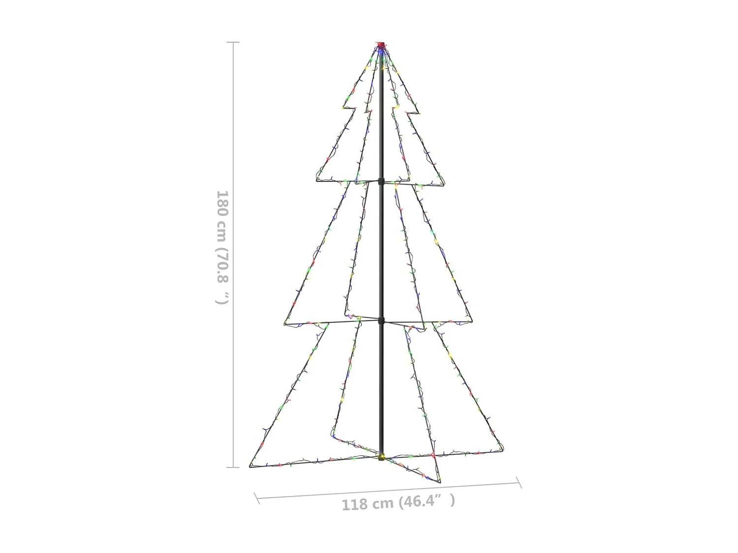 Albero di Natale a Cono 240 LED per Interni Esterni 118x180 cm
