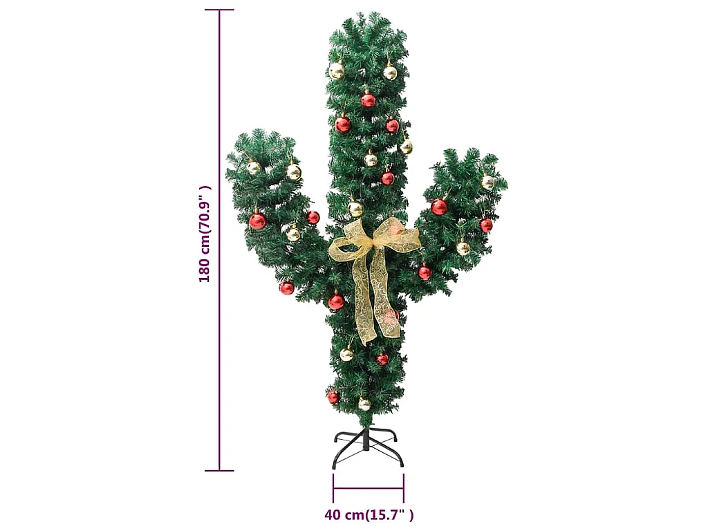 Kerstcactus met standaard en LED's 180 cm PVC groen