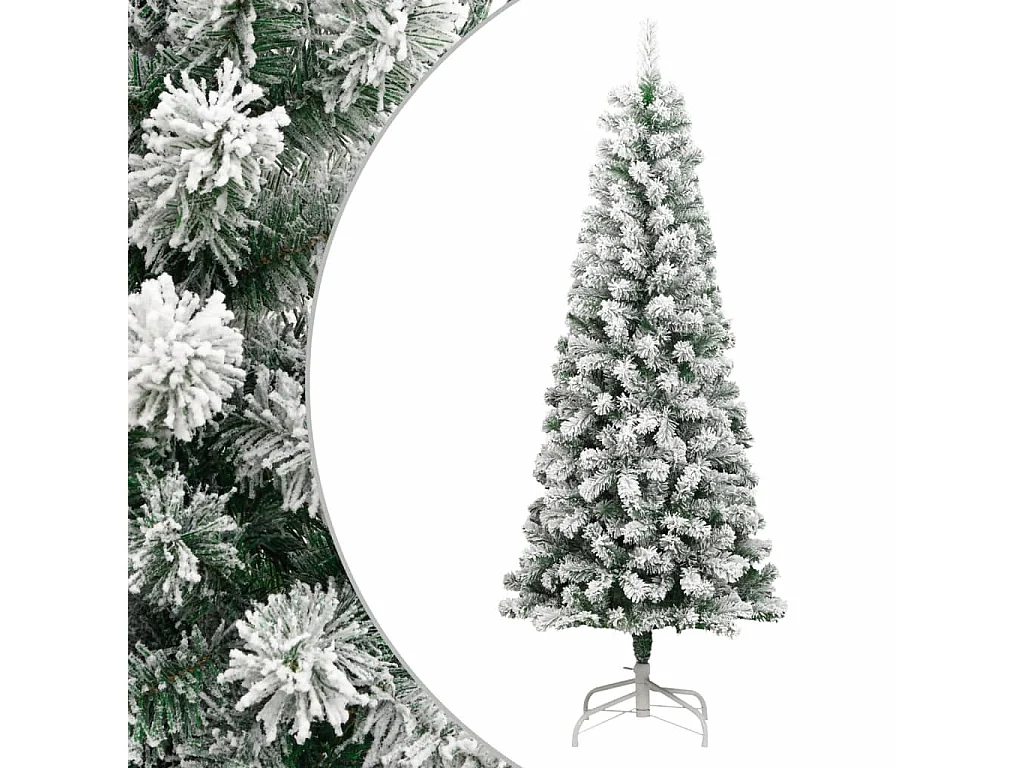 Kunstkerstboom met scharnieren en sneeuw 240 cm