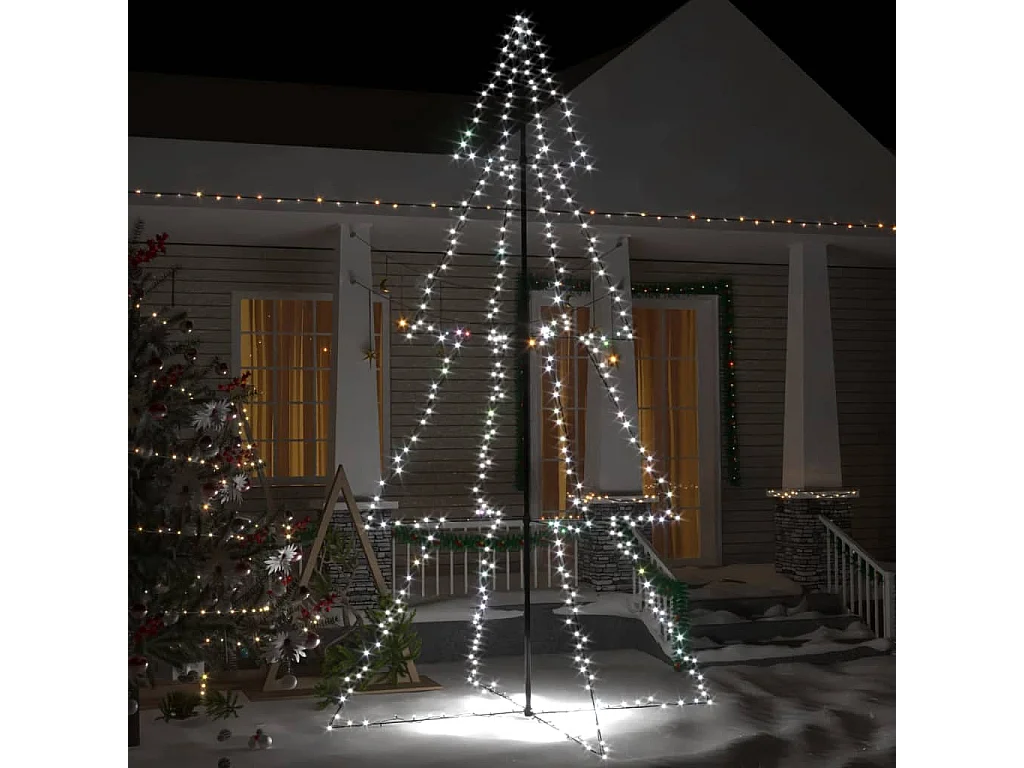 Árvore de Natal em cone 360 LEDs 143x250 cm interior e exterior