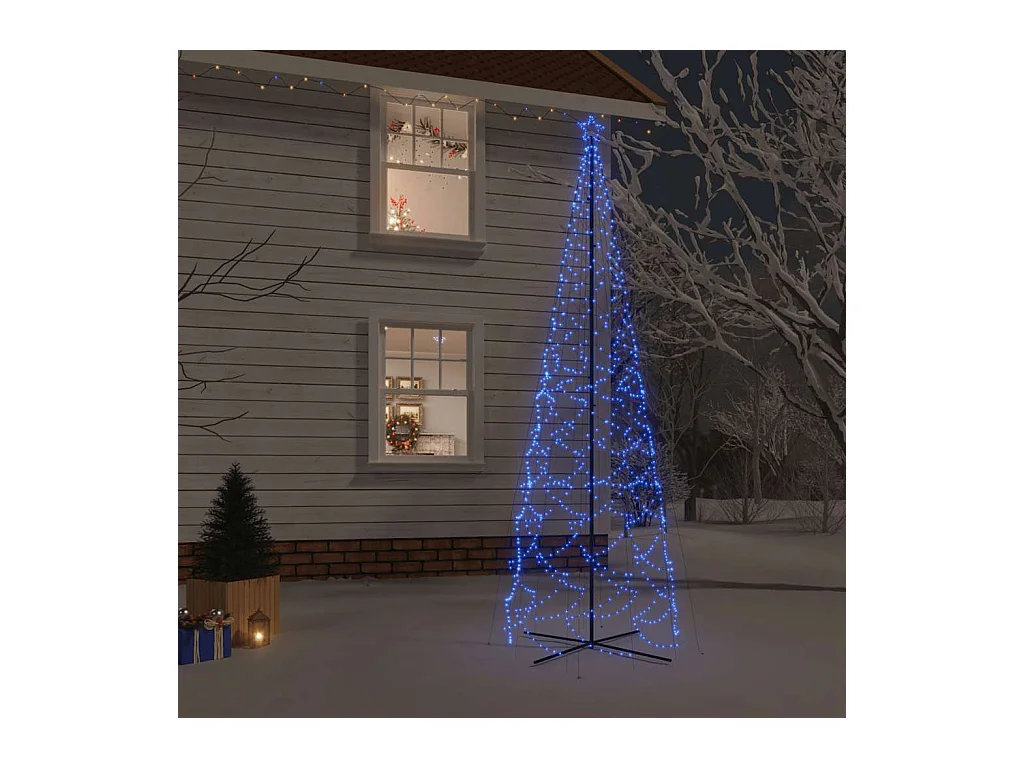 Árbol de Navidad cónico 1400 LED azul 160x500 cm