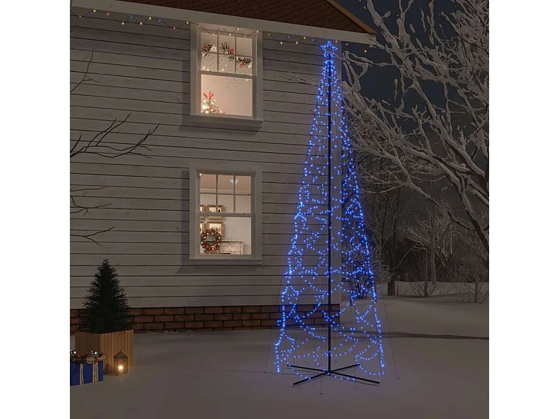 Arbre de Noël cône 1400 LED Bleues 160x500 cm