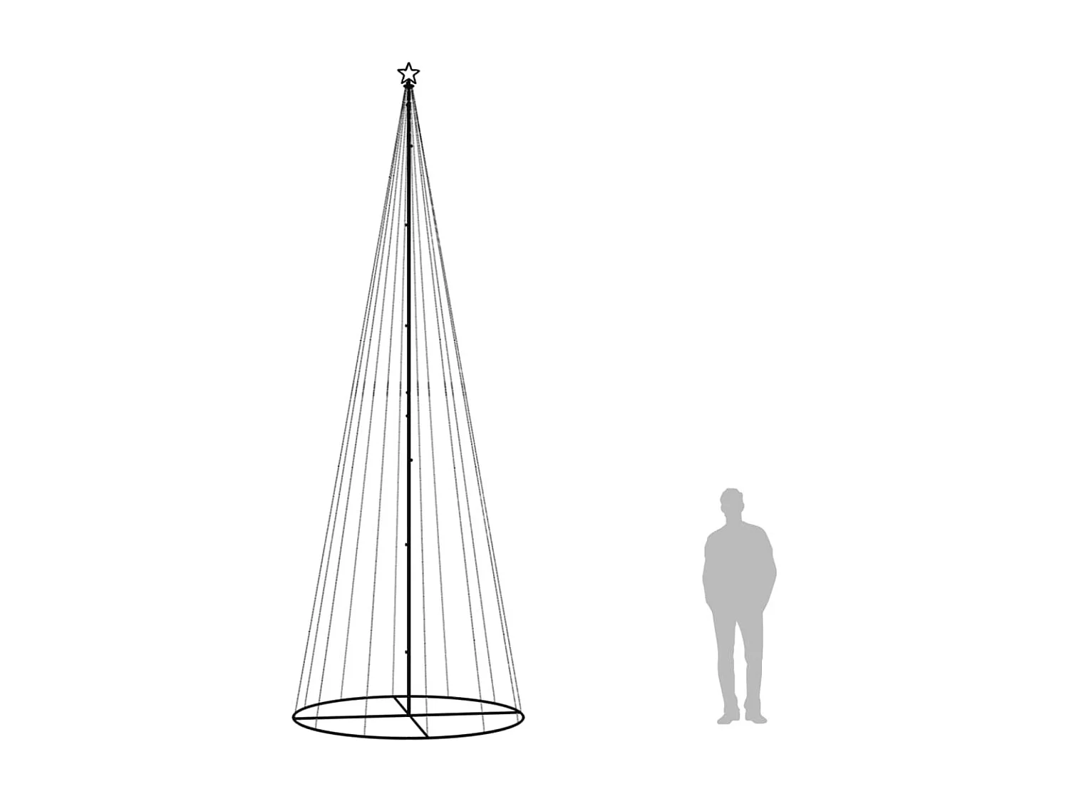 LED-Weihnachtsbaum Kegelform Kaltweiß 732 LEDs 160x500 cm