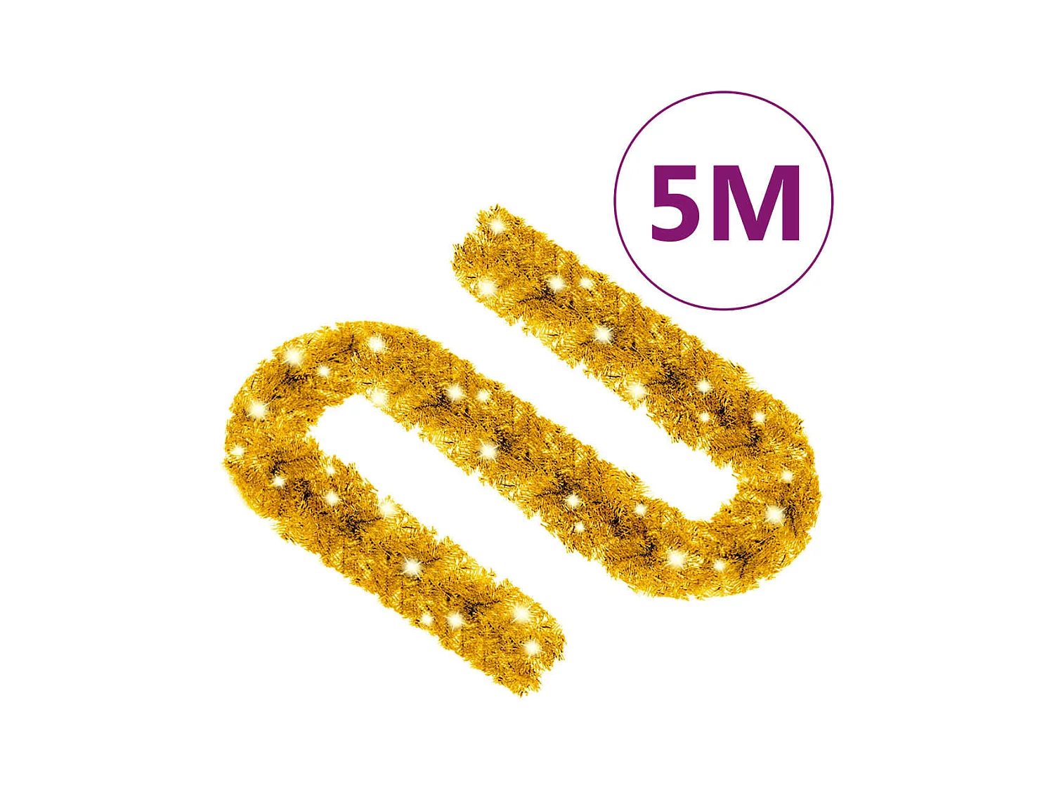 Weihnachtsgirlande mit LED 5 m Golden
