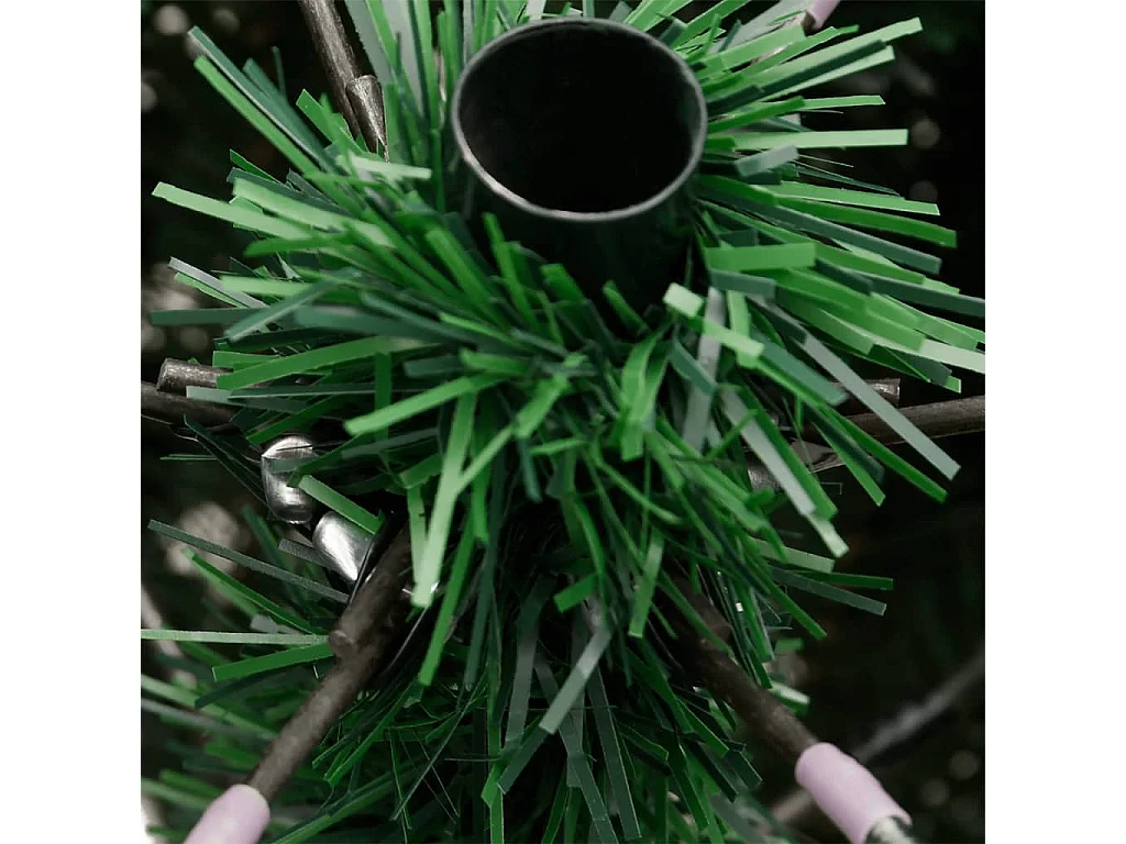 Sapin de Noël artificiel à charnières avec support vert 210 cm