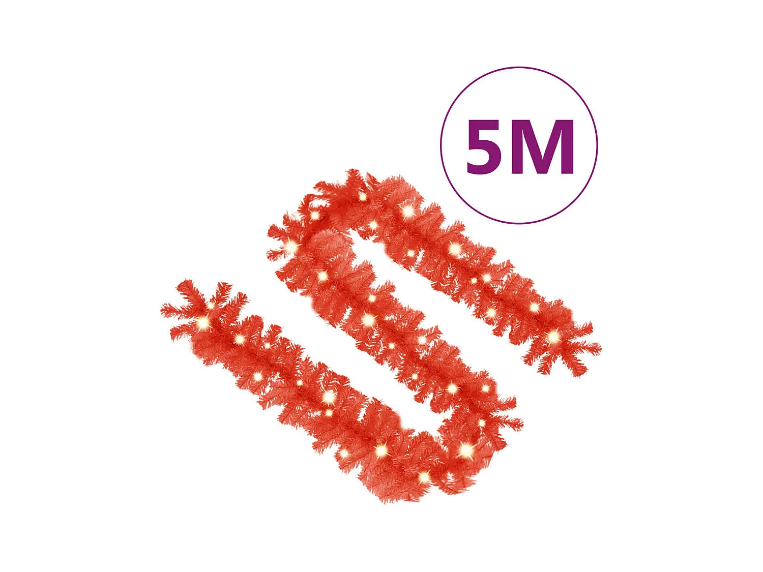 Guirlande de Noël avec lumières LED 5 m Rouge
