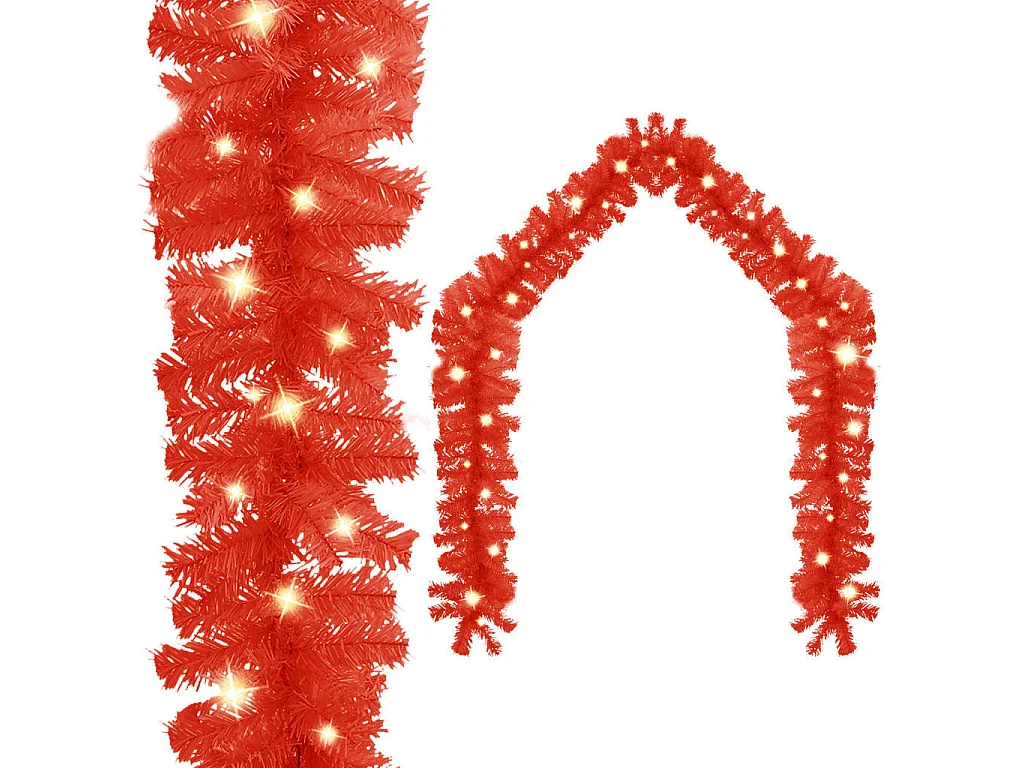 Guirlande de Noël avec lumières LED 5 m Rouge