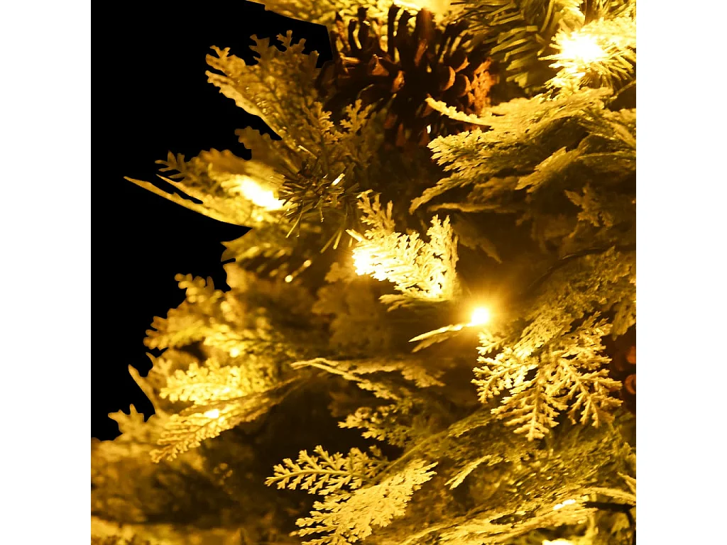 Árvore de Natal com pinhas pré-iluminada 150 cm PVC e PE verde