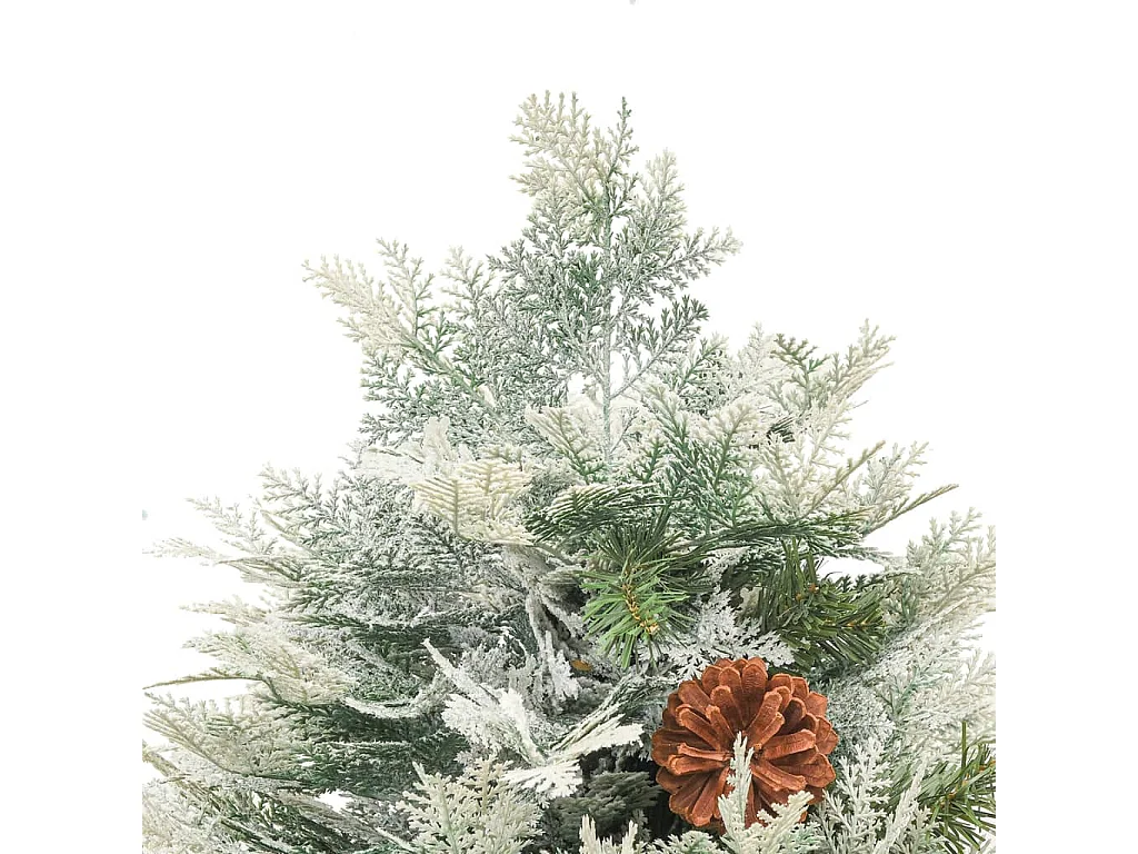 Árvore de Natal com pinhas pré-iluminada 150 cm PVC e PE verde