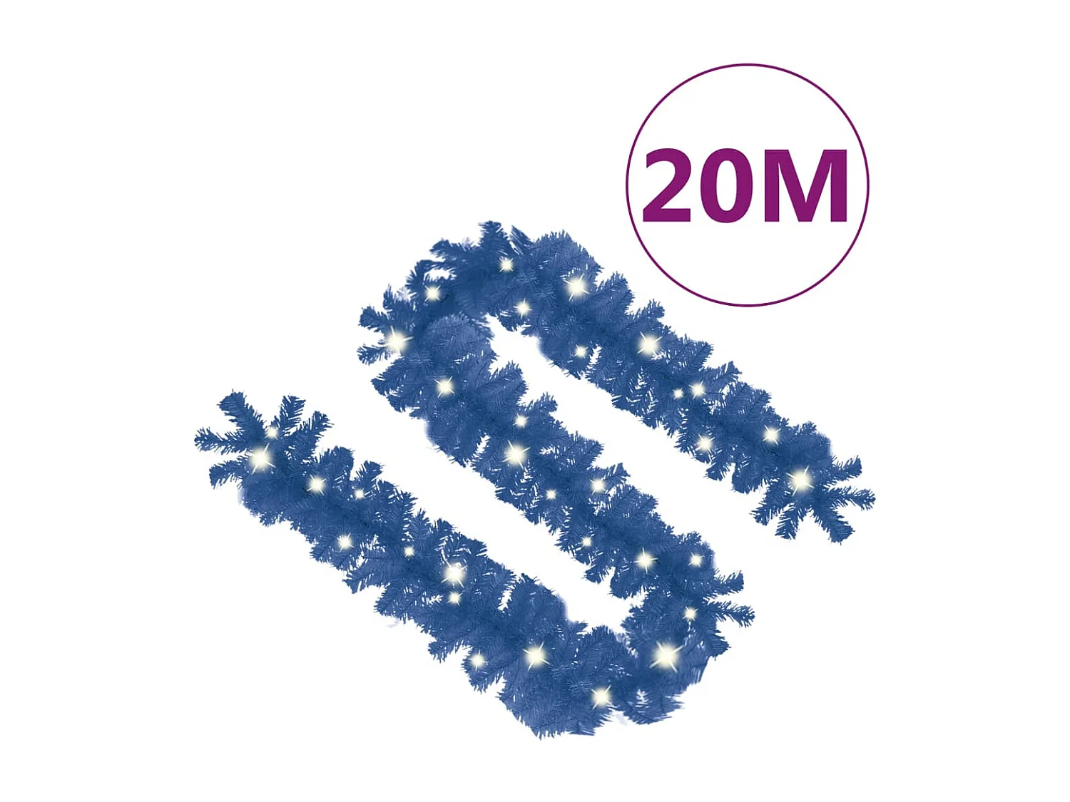 Grinalda de Natal com luzes LED 20 m azul