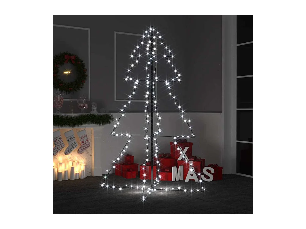 Arbre de Noël cône 200 LED d'intérieur/d'extérieur 98x150 cm