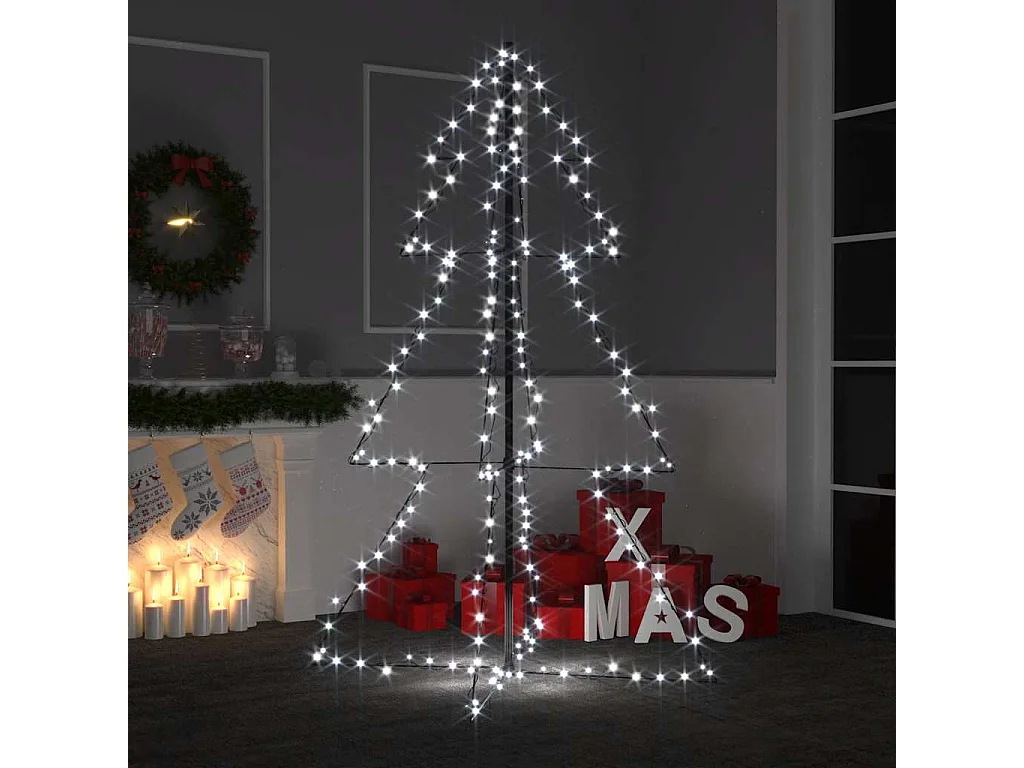 Albero di Natale a Cono 200 LED per Interni Esterni 98x150 cm