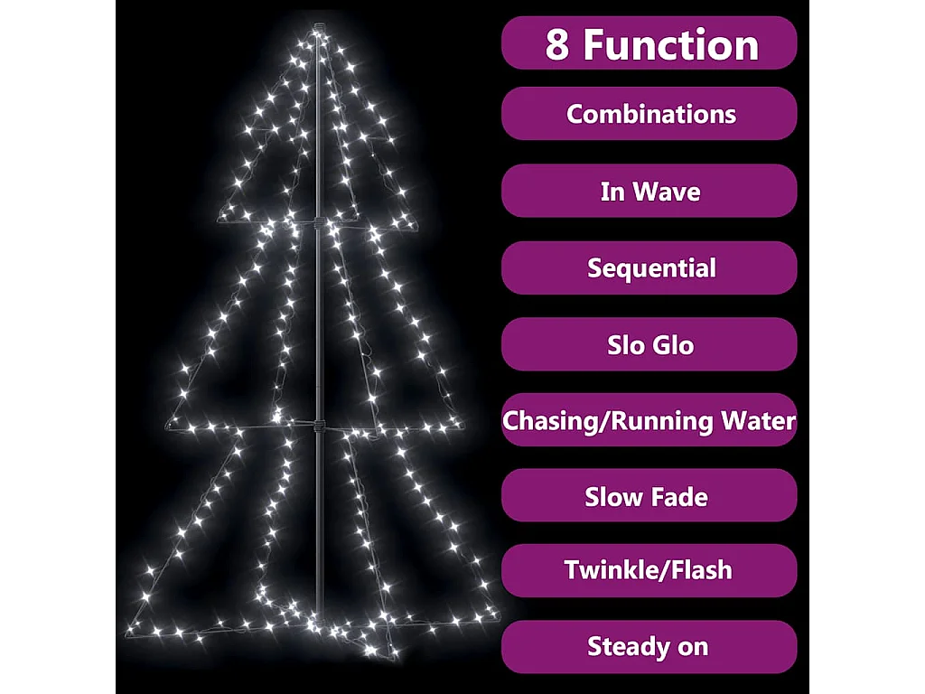 Albero di Natale a Cono 200 LED per Interni Esterni 98x150 cm