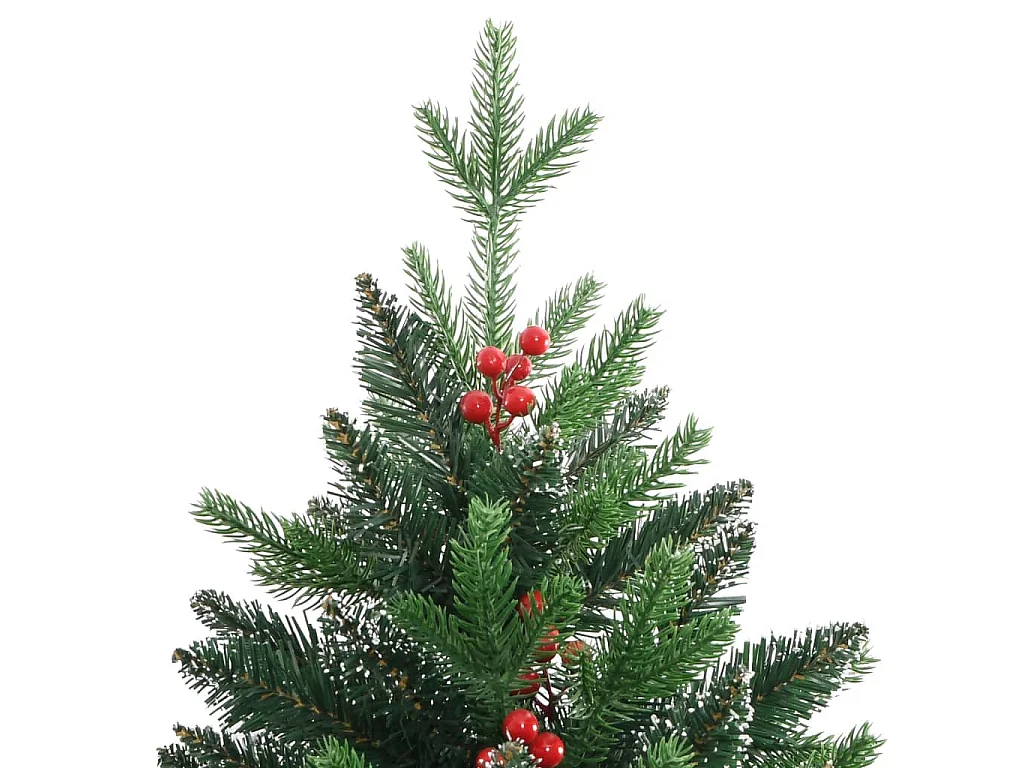 Albero Natale Artificiale Incernierato con Bacche Rosse 180 cm