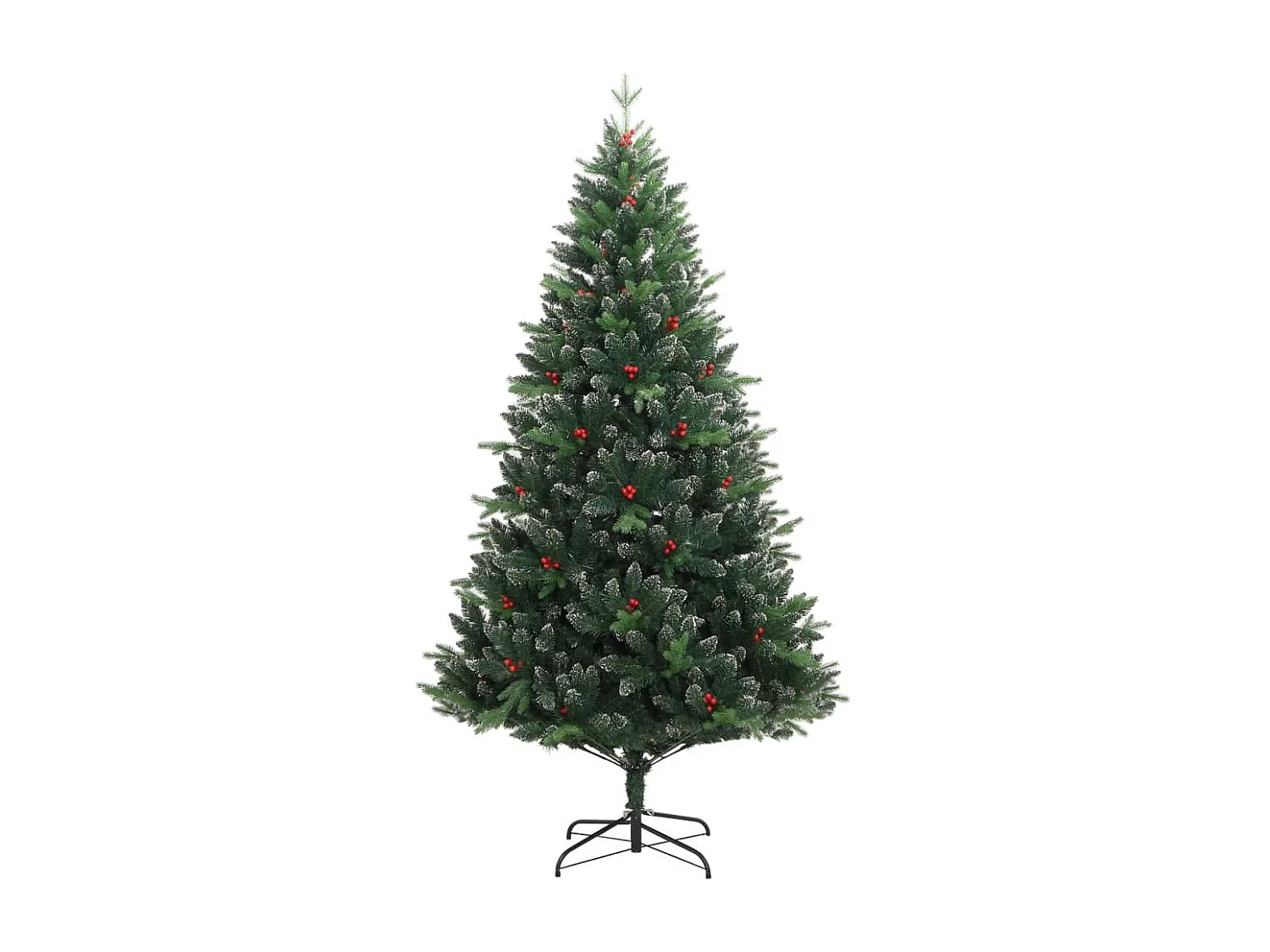Árbol de Navidad artificial con bisagras y frutos rojos 240 cm