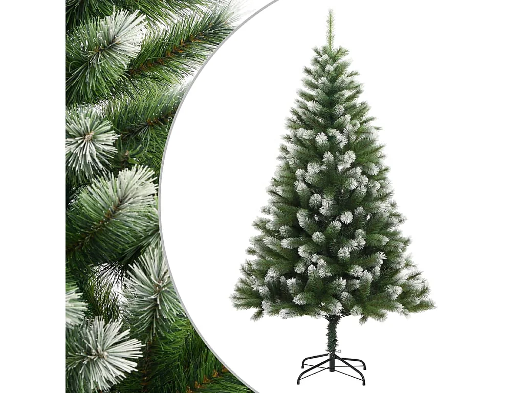 Árbol de Navidad artificial con bisagras y nieve flocada 180 cm