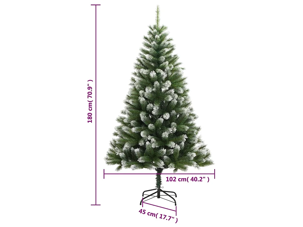 Kunstkerstboom met scharnieren en sneeuw 180 cm